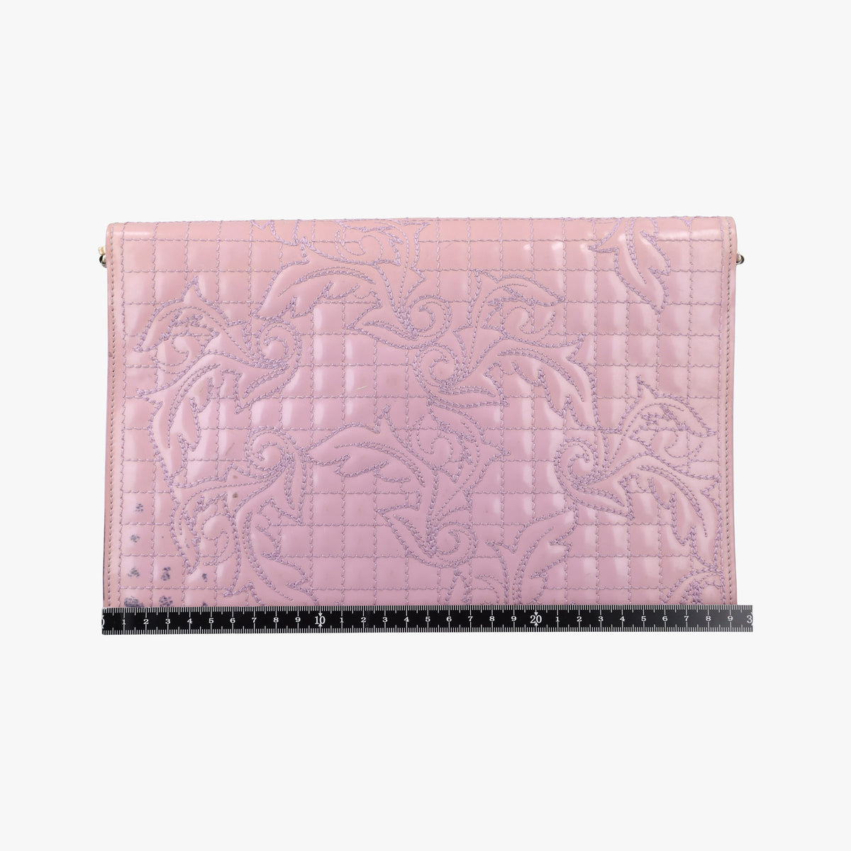 Pre-owned VERSACE Medusa quilted chain Pink Patent  shoulderbag | stylenewstar