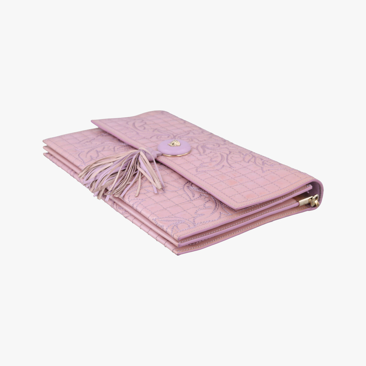 Pre-owned VERSACE Medusa quilted chain Pink Patent  shoulderbag | stylenewstar