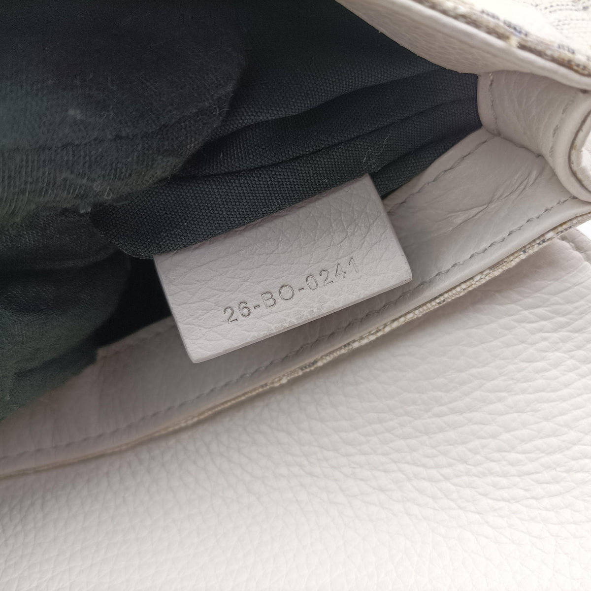 Pre-owned Christian Dior Saddle White Jacquard × Leather  shoulderbag | stylenewstar