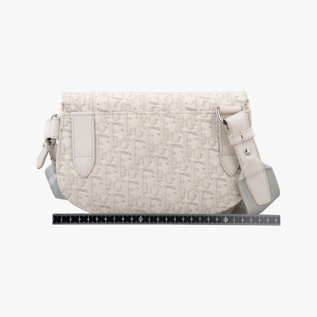 Pre-owned Christian Dior Saddle White Jacquard × Leather  shoulderbag | stylenewstar