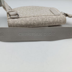 Pre-owned Christian Dior Saddle White Jacquard × Leather  shoulderbag | stylenewstar