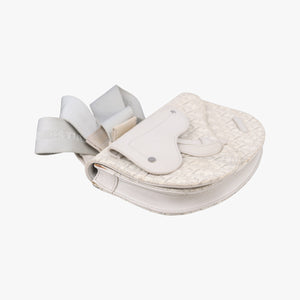 Pre-owned Christian Dior Saddle White Jacquard × Leather  shoulderbag | stylenewstar