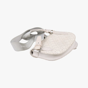 Pre-owned Christian Dior Saddle White Jacquard × Leather  shoulderbag | stylenewstar