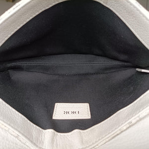 Pre-owned Christian Dior Saddle White Jacquard × Leather  shoulderbag | stylenewstar