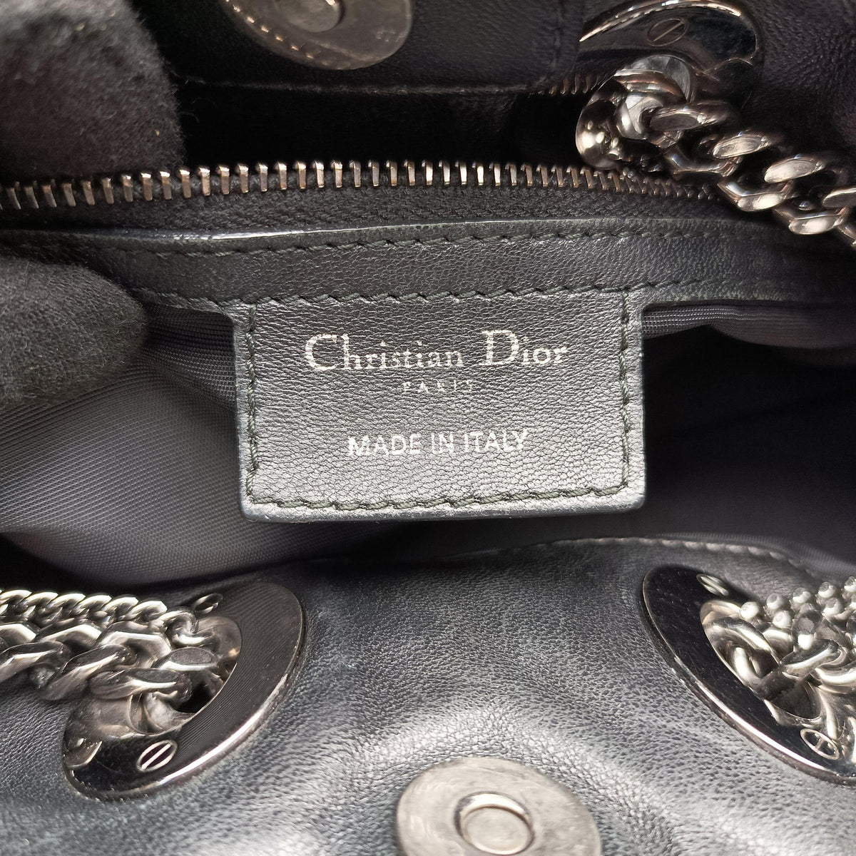 Pre-owned Christian Dior Cannage stitching Black Lambskin  handbag | stylenewstar