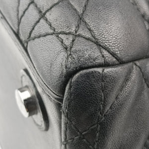 Pre-owned Christian Dior Cannage stitching Black Lambskin  handbag | stylenewstar