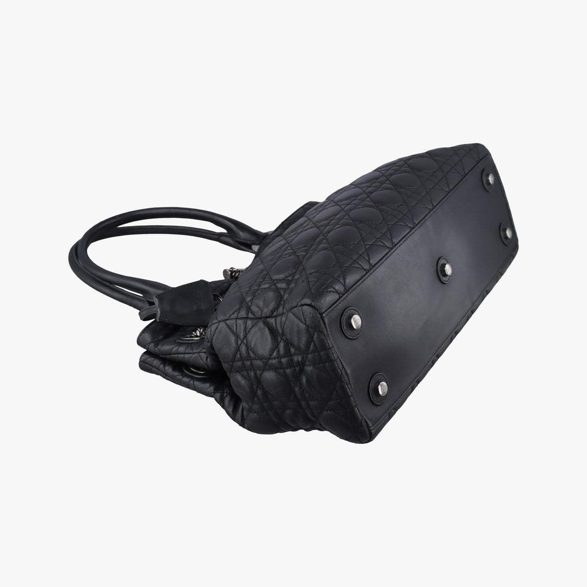 Pre-owned Christian Dior Cannage stitching Black Lambskin  handbag | stylenewstar