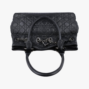 Pre-owned Christian Dior Cannage stitching Black Lambskin  handbag | stylenewstar