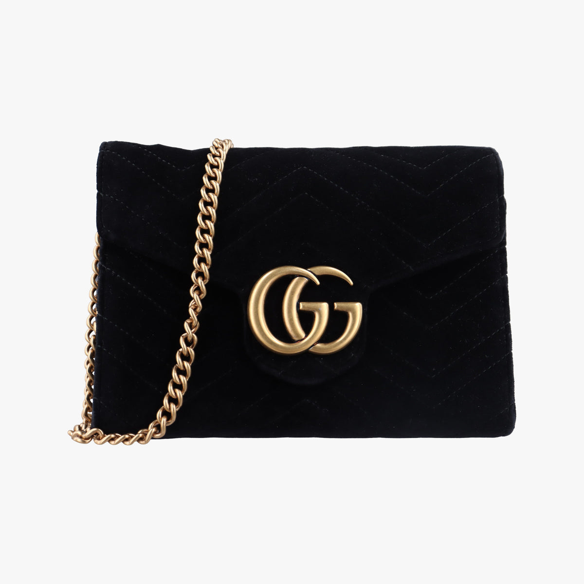 Vintage Gucci GG Marmont Black velour 474575 shoulderbag | stylenewstar