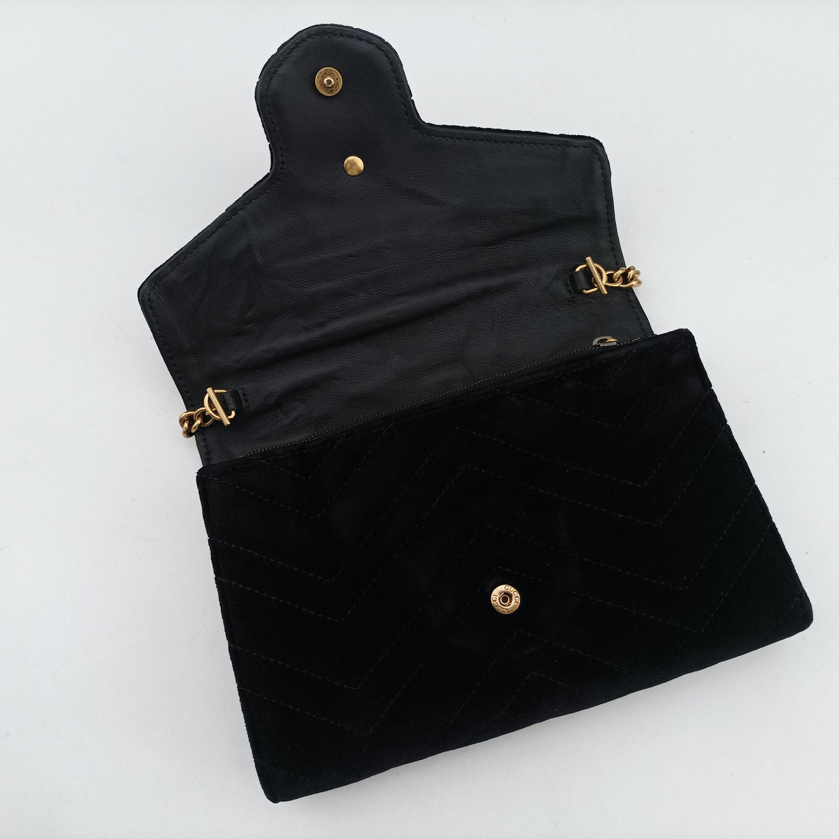 Vintage Gucci GG Marmont Black velour 474575 shoulderbag | stylenewstar