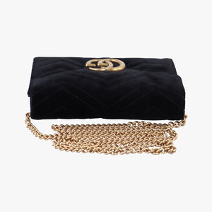 Vintage Gucci GG Marmont Black velour 474575 shoulderbag | stylenewstar