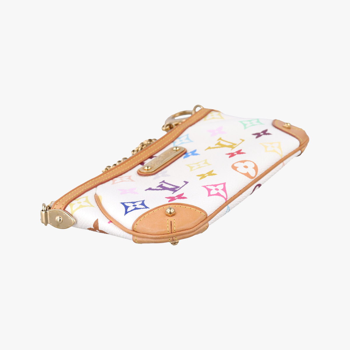 Pre-owned Louis Vuitton Pochette Mira MM Pouch white Monogram Multicolor M60096 handbag | stylenewstar