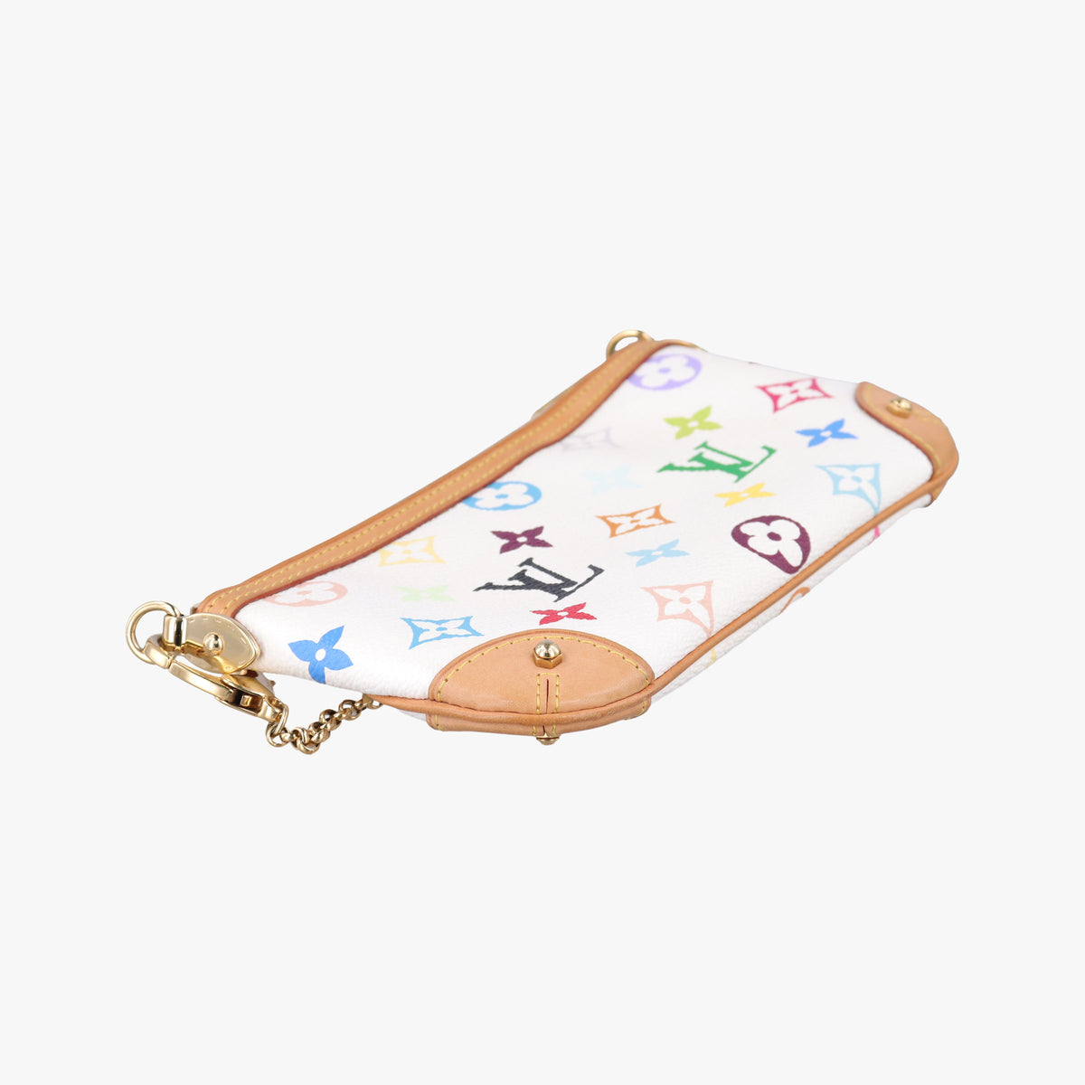 Pre-owned Louis Vuitton Pochette Mira MM Pouch white Monogram Multicolor M60096 handbag | stylenewstar