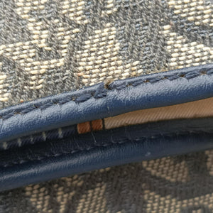 Pre-owned Christian Dior Saddle Navy jacquard×Leather  shoulderbag | stylenewstar
