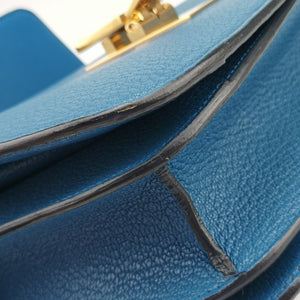 Secondhand Celine CLASSIC BOX Blue Leather  shoulderbag | stylenewstar