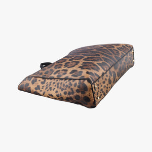 Secondhand Dolce & Gabbana Leopard Print Tote Brown Leather  shoulderbag | stylenewstar
