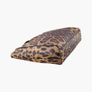 Secondhand Dolce & Gabbana Leopard Print Tote Brown Leather  shoulderbag | stylenewstar