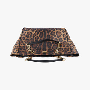 Secondhand Dolce & Gabbana Leopard Print Tote Brown Leather  shoulderbag | stylenewstar
