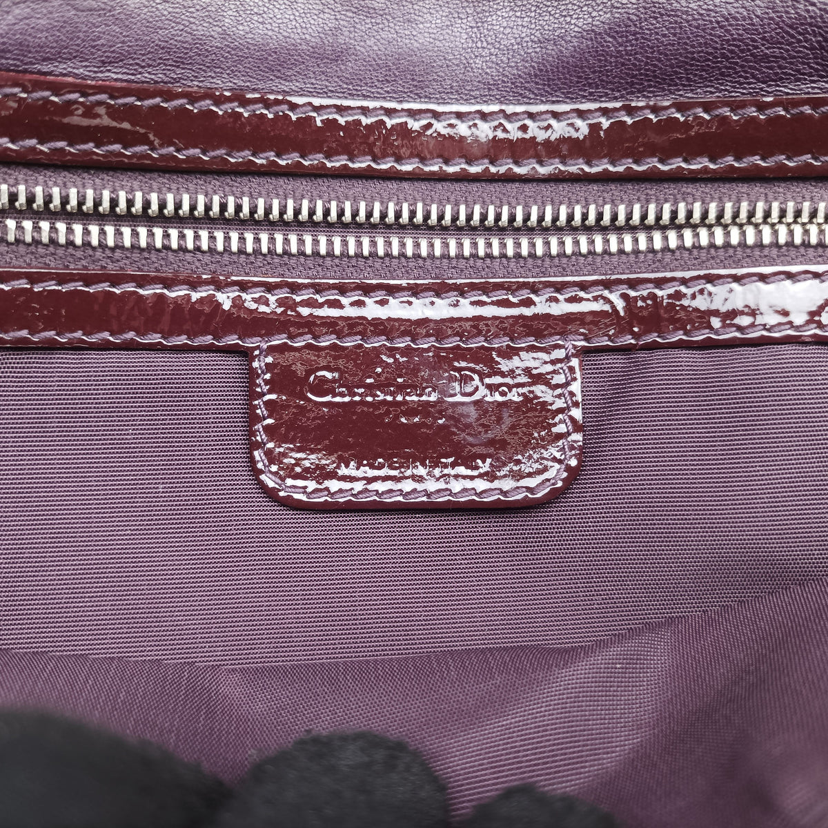 Pre-owned Christian Dior Rendezvous Purple Patent  shoulderbag | stylenewstar