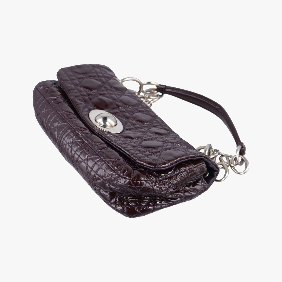 Pre-owned Christian Dior Rendezvous Purple Patent  shoulderbag | stylenewstar