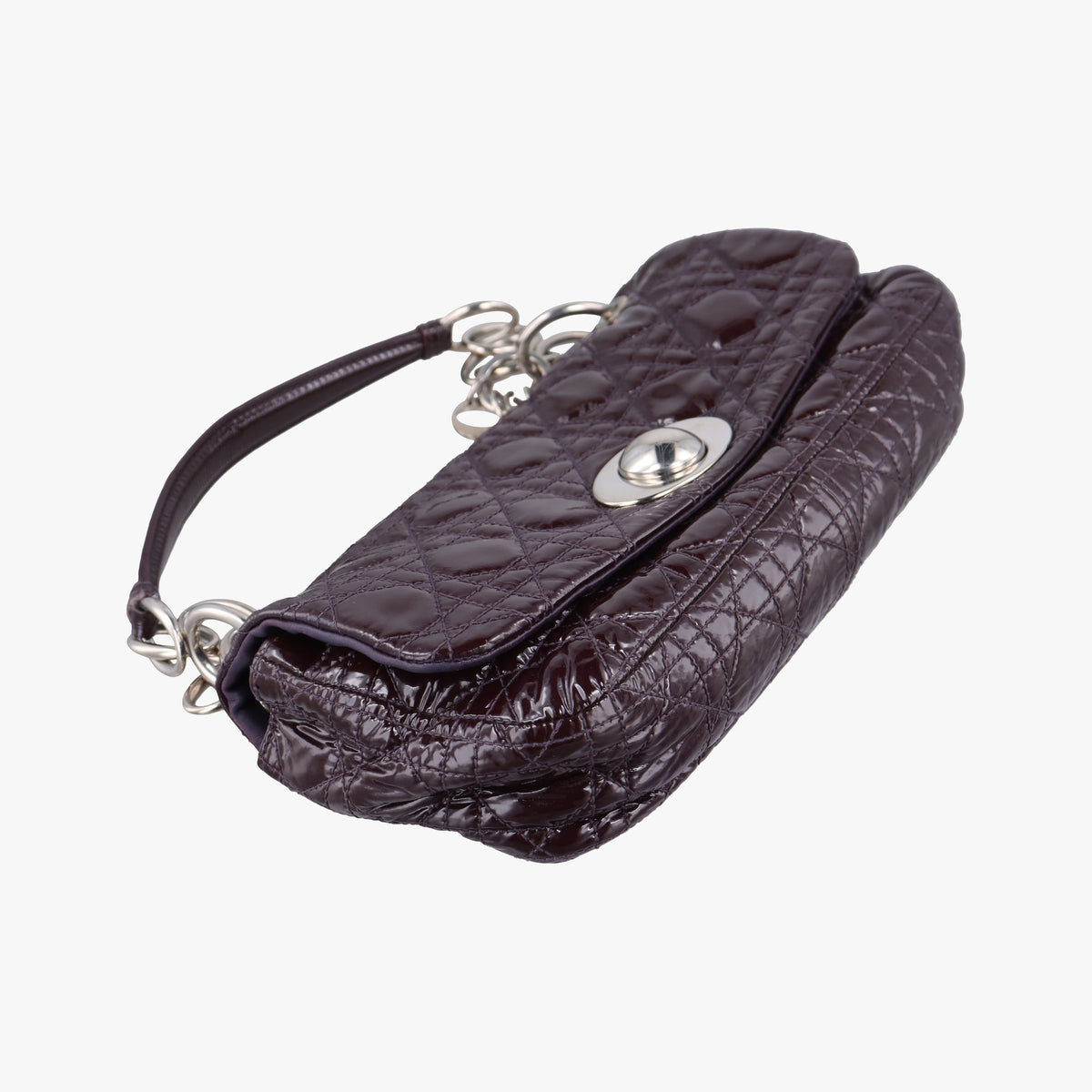 Pre-owned Christian Dior Rendezvous Purple Patent  shoulderbag | stylenewstar