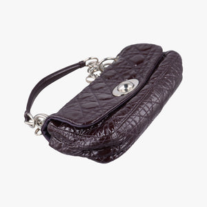 Pre-owned Christian Dior Rendezvous Purple Patent  shoulderbag | stylenewstar