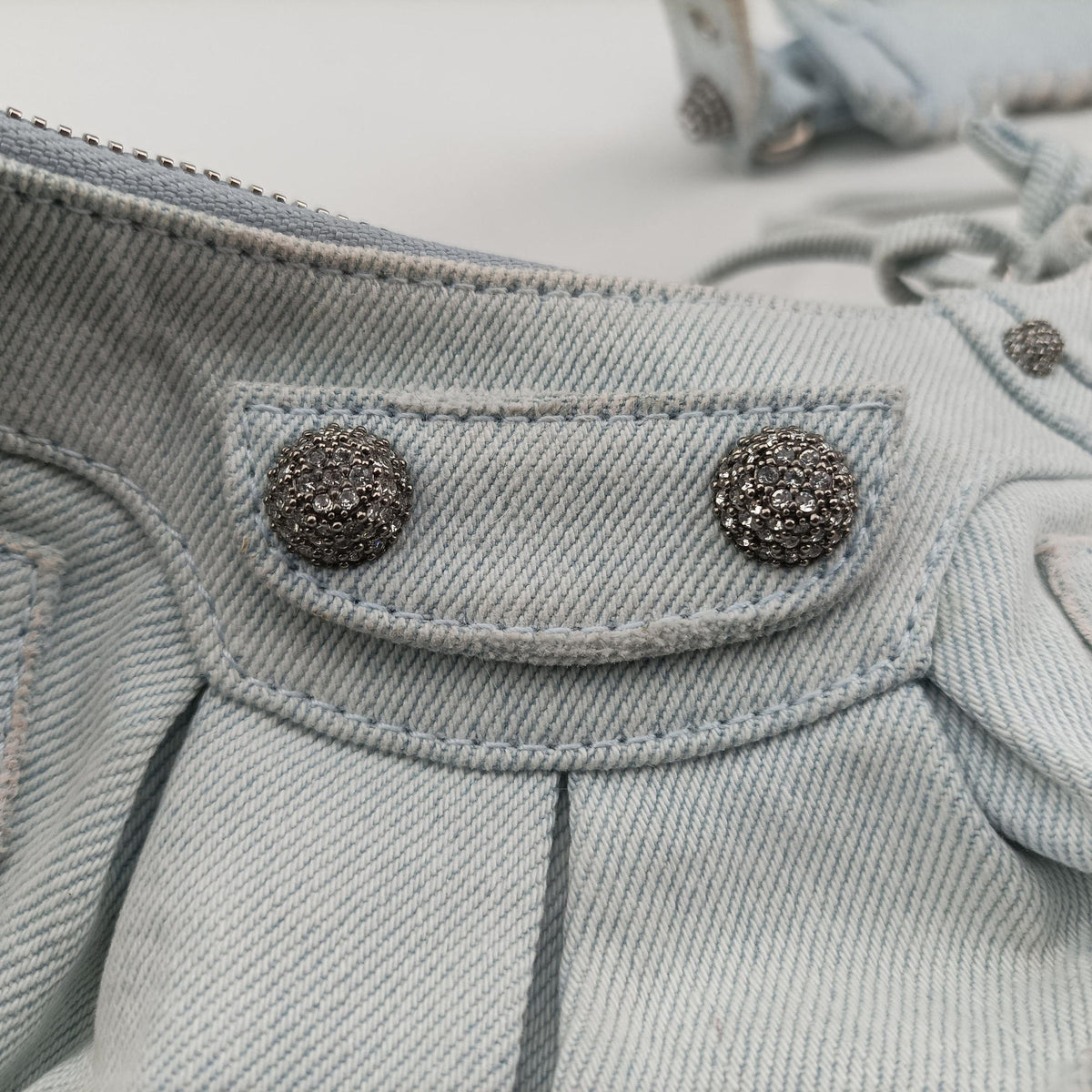 Pre-owned Balenciaga Le Cagole Blue Denim  shoulderbag | stylenewstar