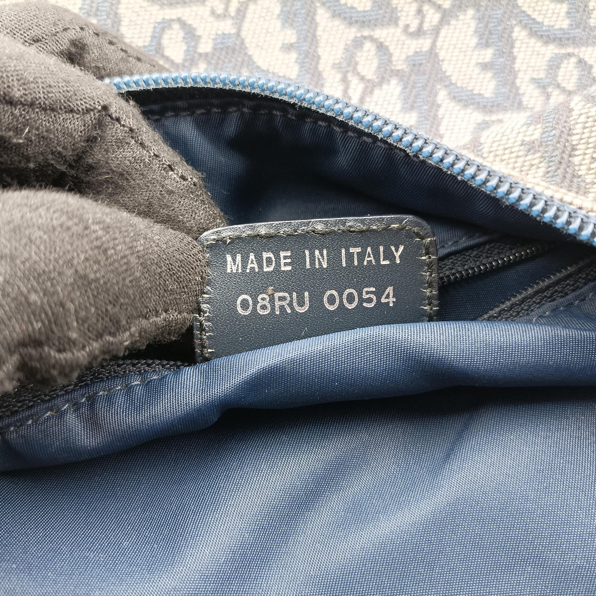 Pre-owned Christian Dior Trotter Navy Jacquard  shoulderbag | stylenewstar