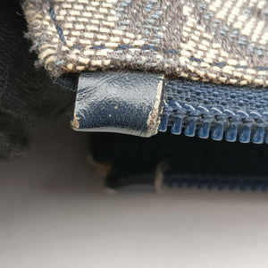 Pre-owned Christian Dior Trotter Navy Jacquard  shoulderbag | stylenewstar