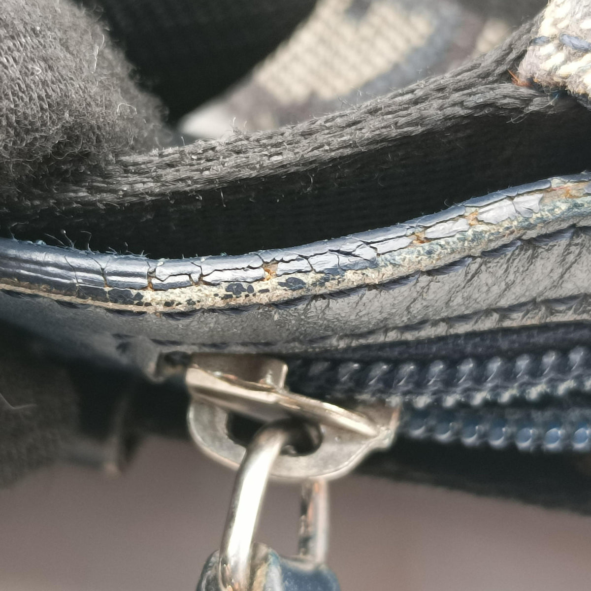 Pre-owned Christian Dior Trotter Navy Jacquard  shoulderbag | stylenewstar