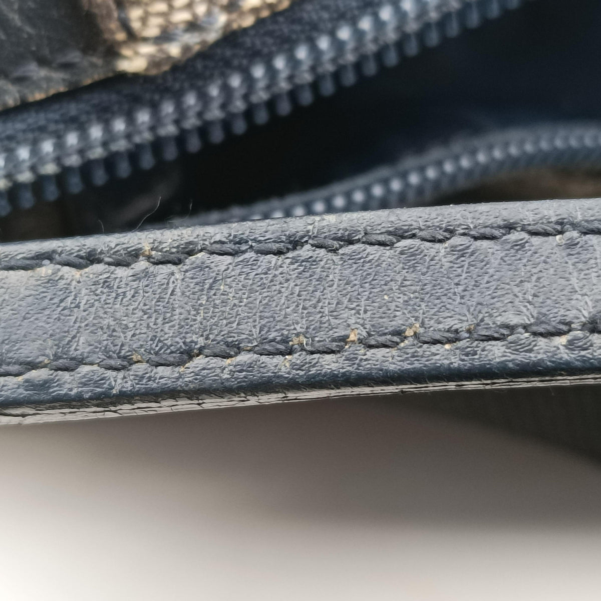 Pre-owned Christian Dior Trotter Navy Jacquard  shoulderbag | stylenewstar
