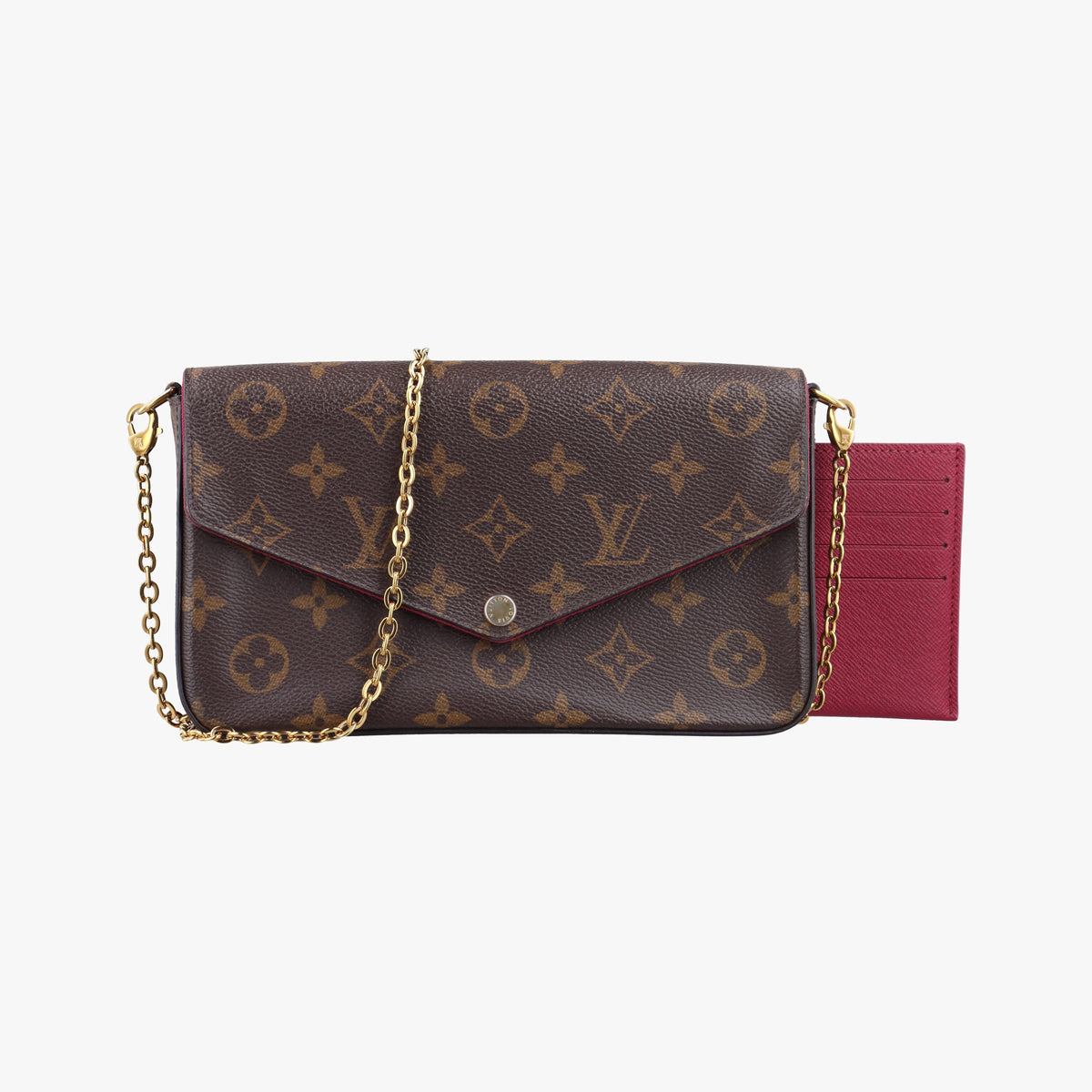 Pre-owned Louis Vuitton Pochette Felicie Brown Monogram Canvas M61276 shoulderbag | stylenewstar