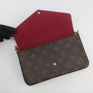 Pre-owned Louis Vuitton Pochette Felicie Brown Monogram Canvas M61276 shoulderbag | stylenewstar