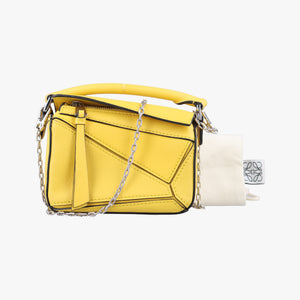 Secondhand Loewe Puzzle Nano Yellow Leather A510U98X01 shoulderbag | stylenewstar