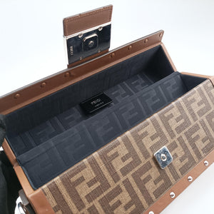 Pre-owned Fendi Zucca Trunk Brown PVC Coated Canvas × Leather 7VA498 shoulderbag | stylenewstar