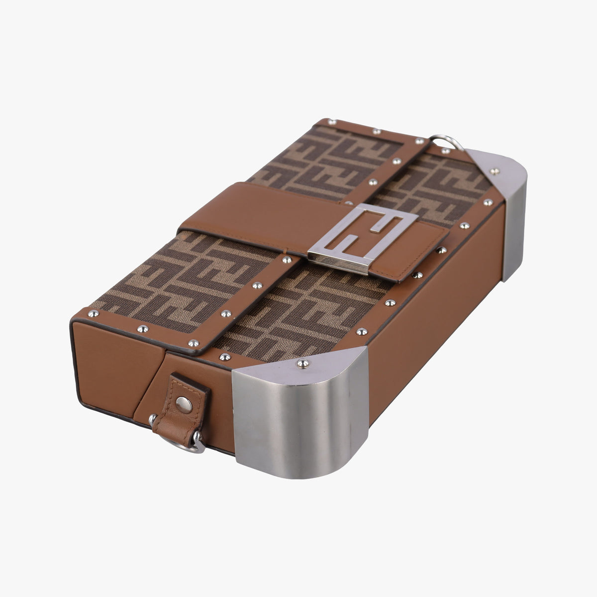 Pre-owned Fendi Zucca Trunk Brown PVC Coated Canvas × Leather 7VA498 shoulderbag | stylenewstar