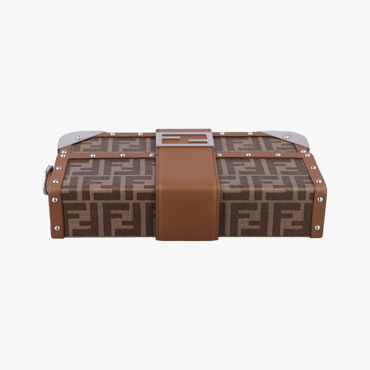 Pre-owned Fendi Zucca Trunk Brown PVC Coated Canvas × Leather 7VA498 shoulderbag | stylenewstar
