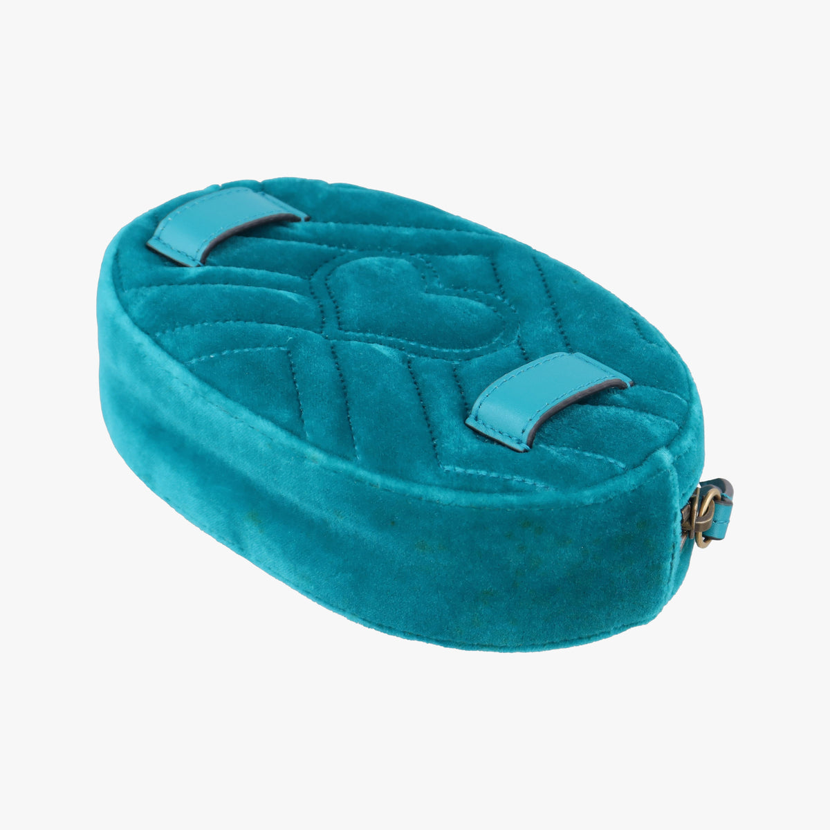 Pre-owned Gucci GG Marmont Blue velour 476434 bum bag/waist bag | stylenewstar