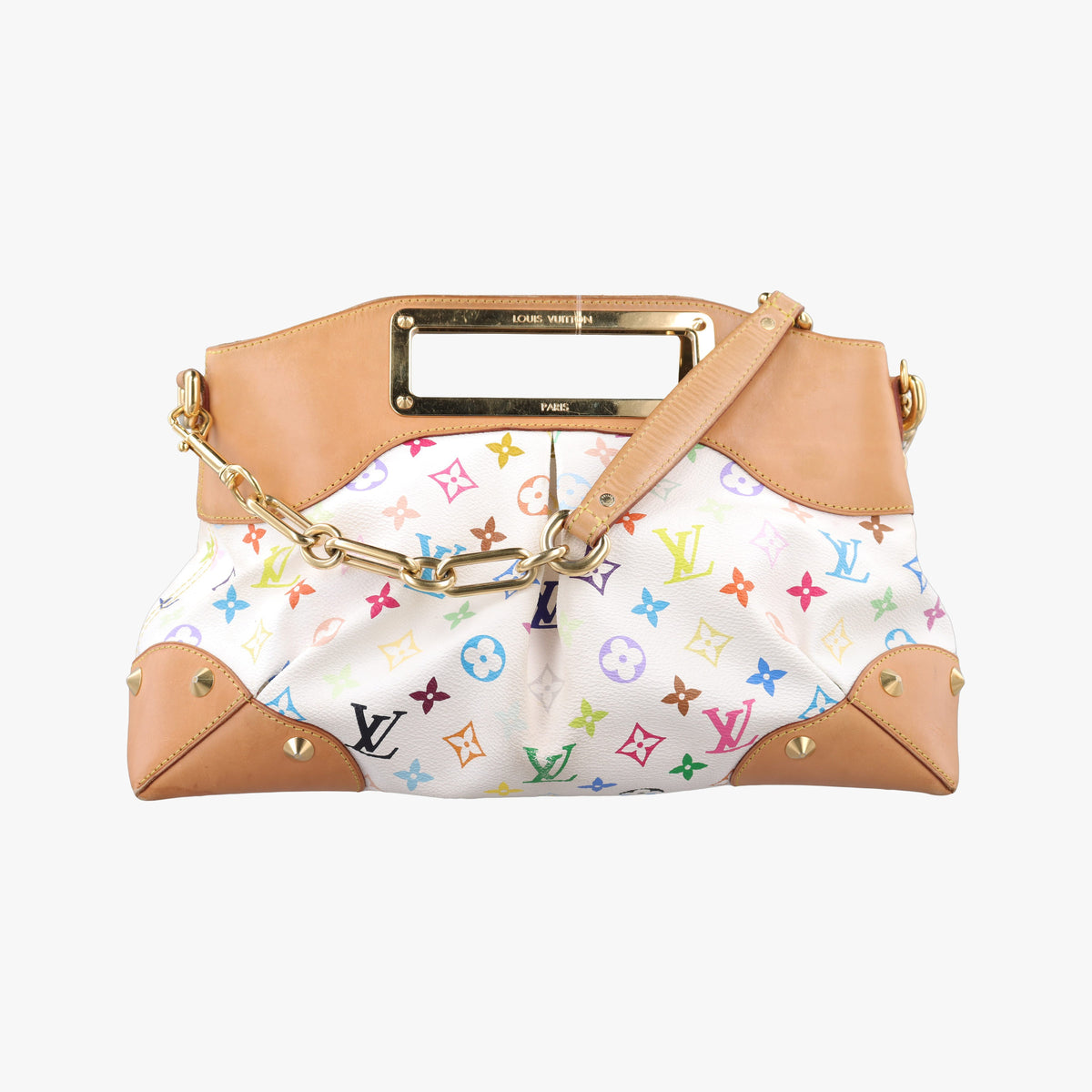 Pre-owned Louis Vuitton JUDY MM white Monogram Multicolor M40255 shoulderbag | stylenewstar