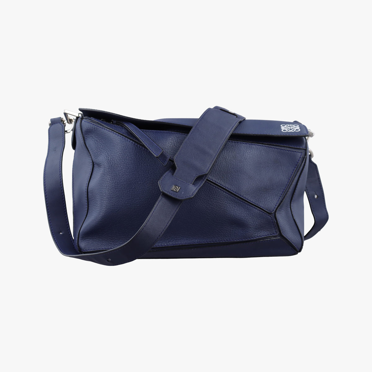 Pre-owned Loewe Puzzle Blue Leather  handbag | stylenewstar