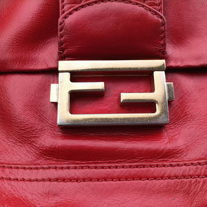 Pre-owned Fendi Baguette Chain Flap Red Leather 8BT129 shoulderbag | stylenewstar