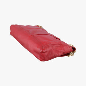 Pre-owned Fendi Baguette Chain Flap Red Leather 8BT129 shoulderbag | stylenewstar