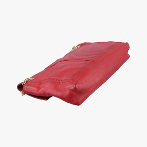 Pre-owned Fendi Baguette Chain Flap Red Leather 8BT129 shoulderbag | stylenewstar