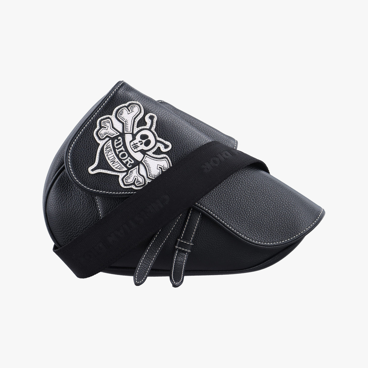 Pre-owned Christian Dior saddle Black Leather  bum bag/waist bag | stylenewstar