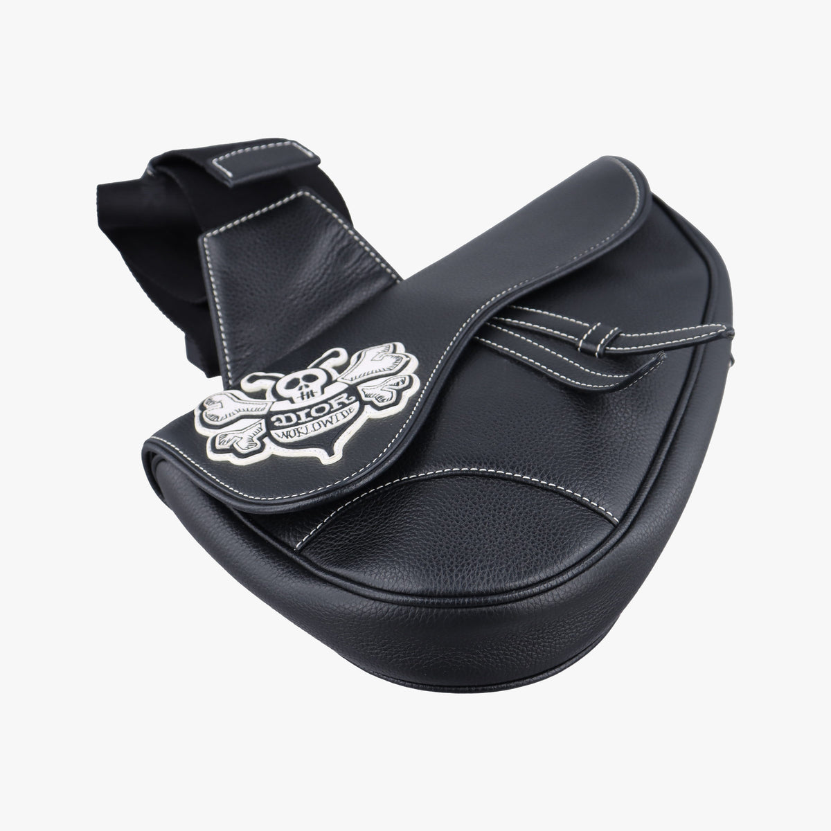Pre-owned Christian Dior saddle Black Leather  bum bag/waist bag | stylenewstar
