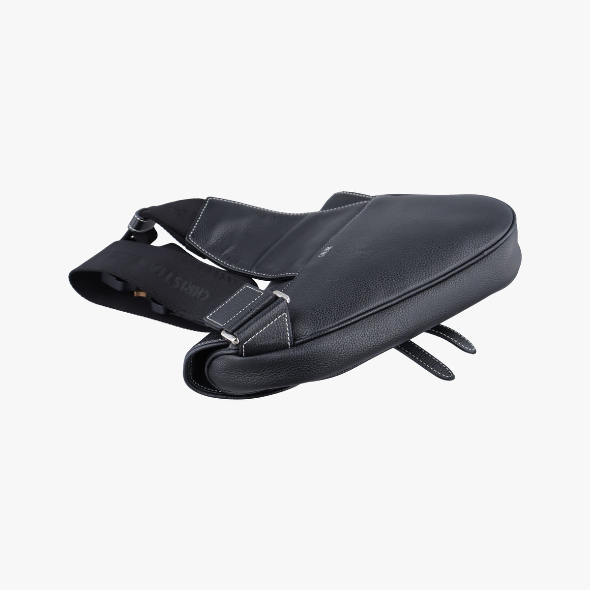 Pre-owned Christian Dior saddle Black Leather  bum bag/waist bag | stylenewstar