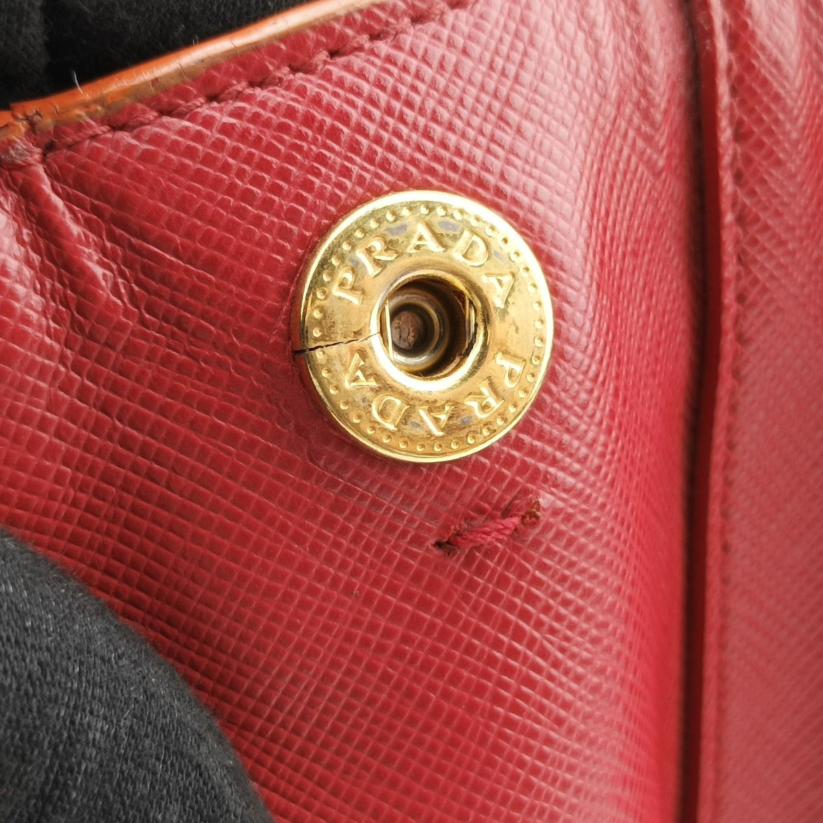 Pre-owned Prada Galleria Orange×red SAFFIANO Leather BN1844 shoulderbag | stylenewstar