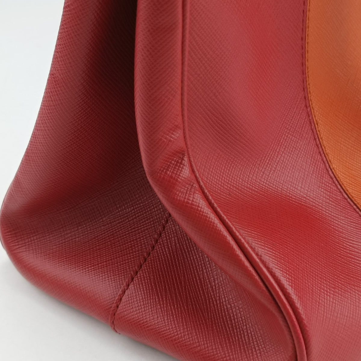 Pre-owned Prada Galleria Orange×red SAFFIANO Leather BN1844 shoulderbag | stylenewstar
