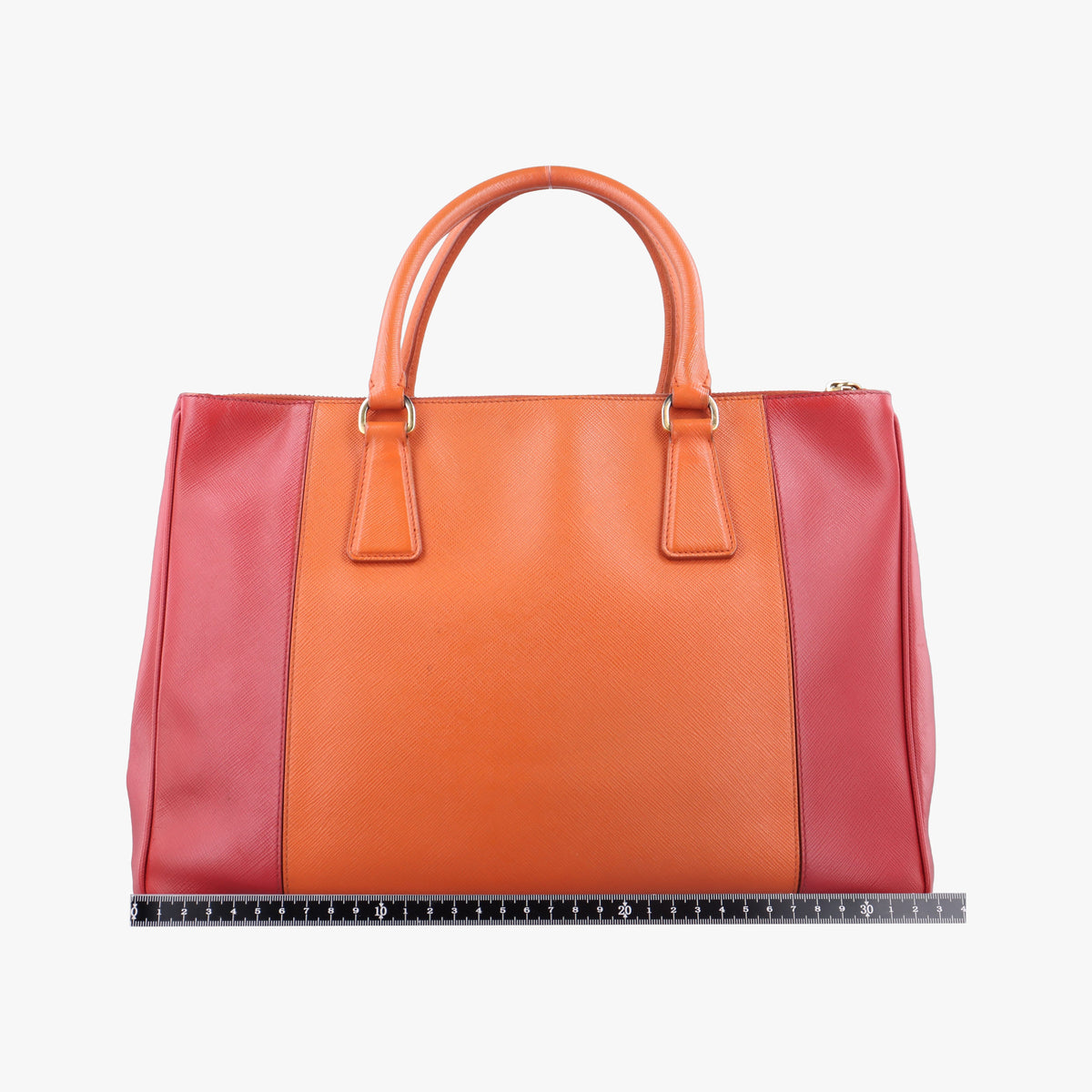 Pre-owned Prada Galleria Orange×red SAFFIANO Leather BN1844 shoulderbag | stylenewstar