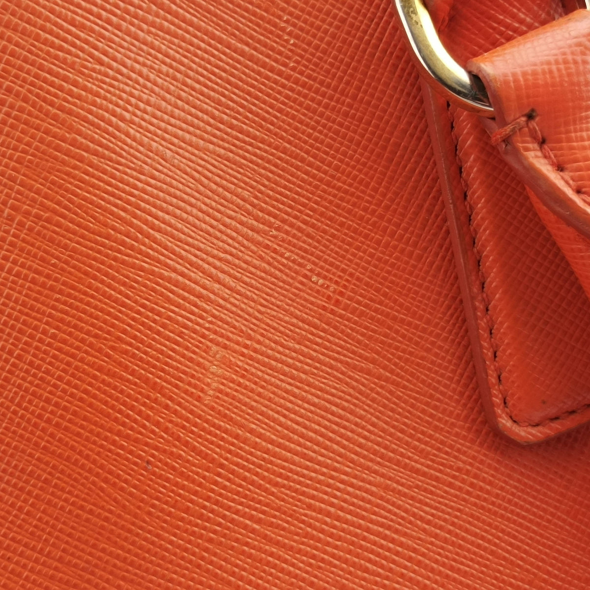 Pre-owned Prada Galleria Orange×red SAFFIANO Leather BN1844 shoulderbag | stylenewstar